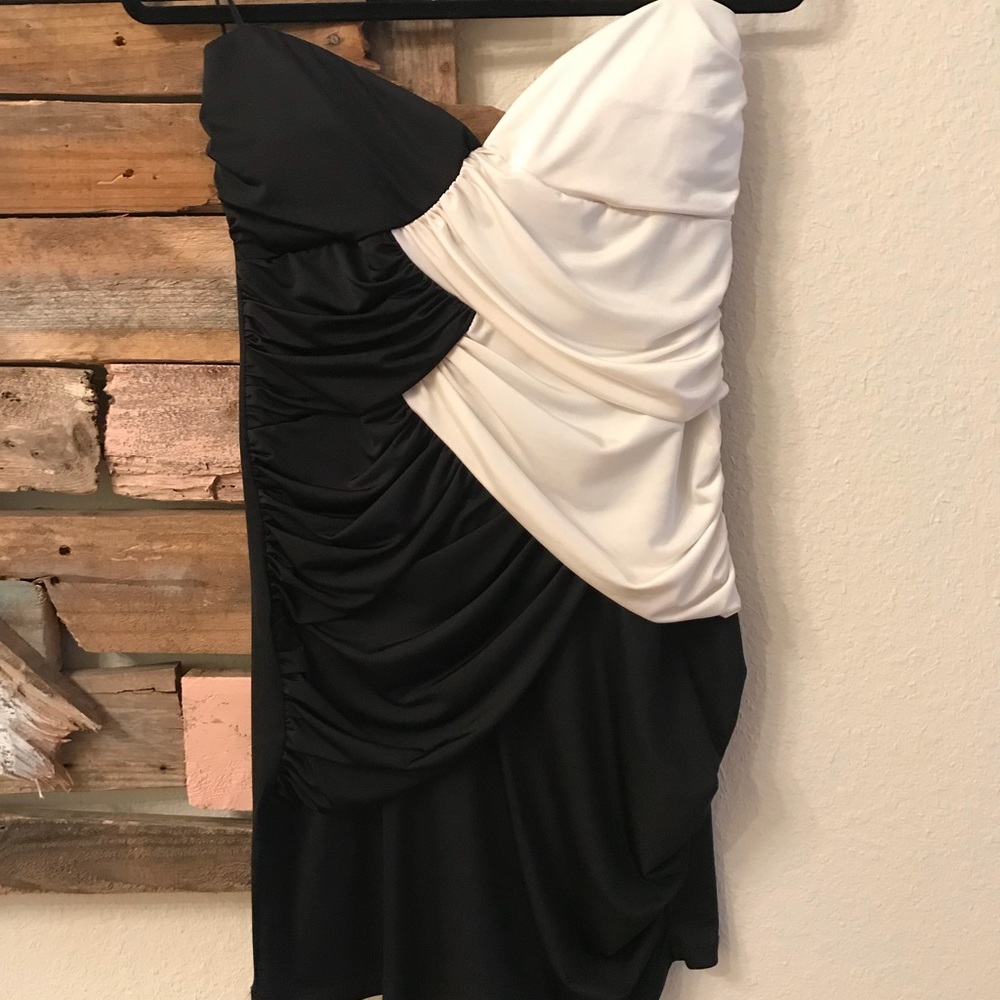 Strapless B&W Cocktail Dress